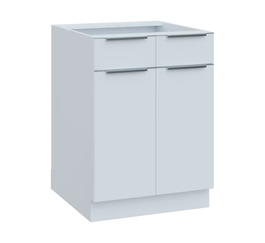 SIS - 6DZ2 spodní skříňka, 2-dveřová, 2-zásuvková, 870x600x600, bílá